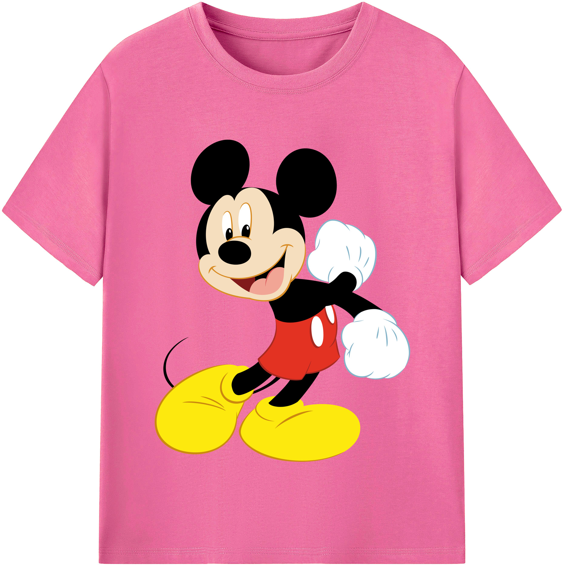 （画像用） ミッキーマウス Mickey Mouse レディースカジュアルプリントTシャツ（綿100％）